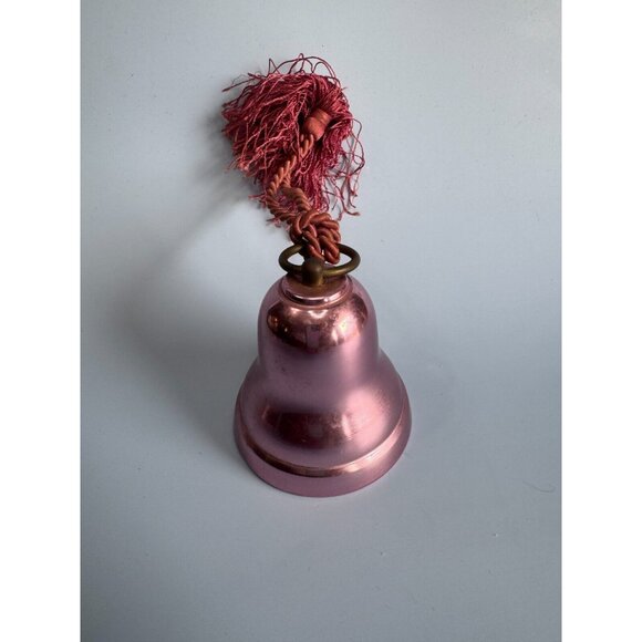 Vintage Swiss Wind-Up Musical Bell In Pink/Purple With Tassel Ornament - Picture 2 of 4